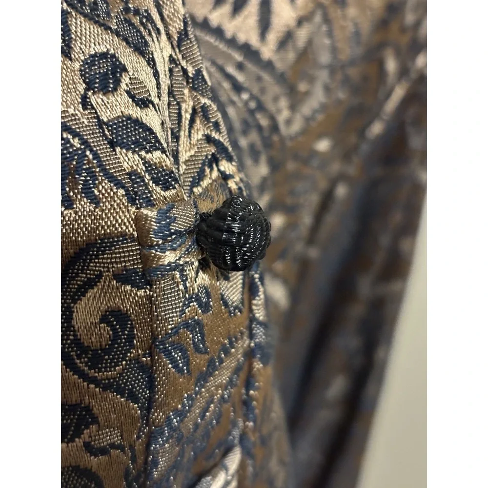 VTG 80s Women MSK Embroidered Dinner Dress Jacket Metallic Gold Paisley Size 22W - Picture 3 of 10